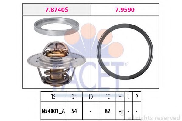 FACET 7.8740 Thermostat, coolant